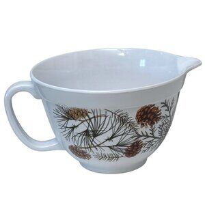 Stonewall Kitchen Mixing Bowl Melamine Batter Bowl with Handle Pinecone Design